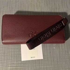 Calvin Klein Burgundy Clutch Wristlet